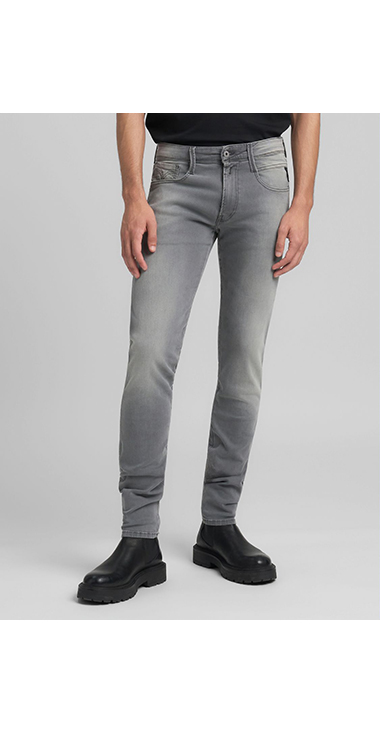 スリムフィットANBASS ブラックパワーストレッチデニム